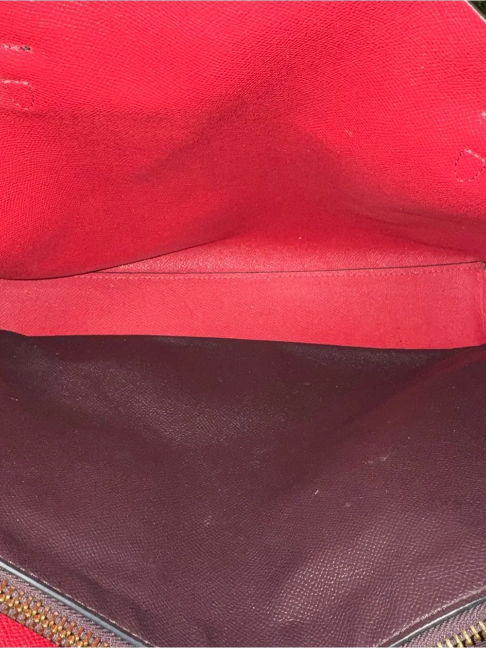 COACH Mollie Leather Tote Bag Black Red Interior Shoulder Handbag Purse 1671